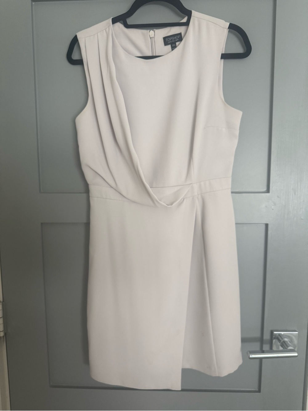 Topshop Cream Draped Sleeveless Mini Dress